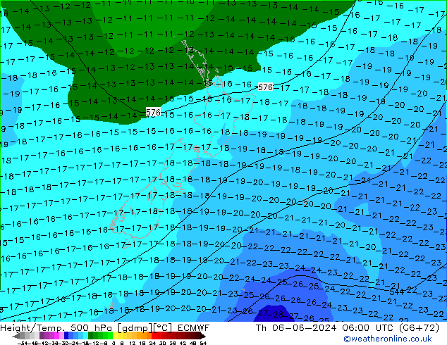 Z500/Rain (+SLP)/Z850 ECMWF jeu 06.06.2024 06 UTC