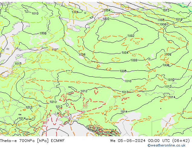 Theta-e 700hPa ECMWF  05.06.2024 00 UTC