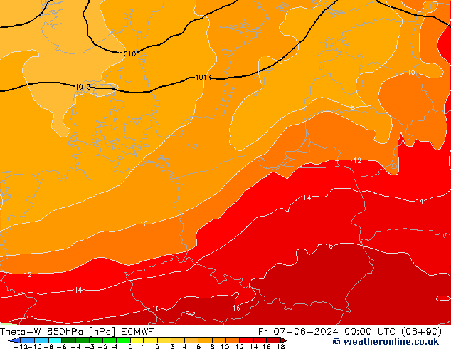 Theta-W 850hPa ECMWF pt. 07.06.2024 00 UTC