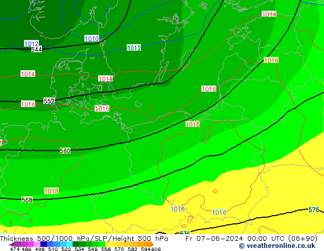 500-1000 hPa Kalınlığı ECMWF Cu 07.06.2024 00 UTC