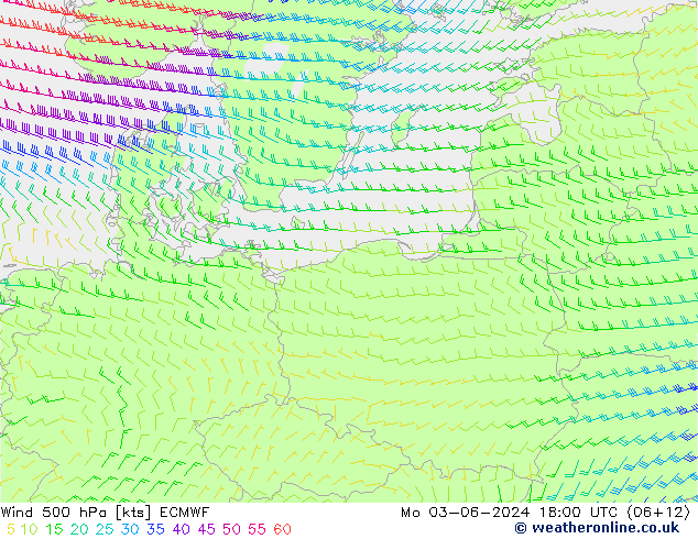 Wind 500 hPa ECMWF Po 03.06.2024 18 UTC