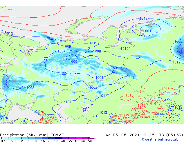 Z500/Rain (+SLP)/Z850 ECMWF Mi 05.06.2024 18 UTC