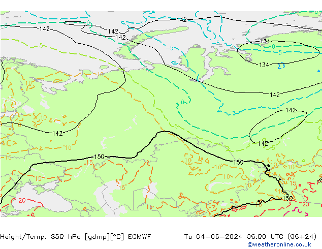 Z500/Rain (+SLP)/Z850 ECMWF Tu 04.06.2024 06 UTC