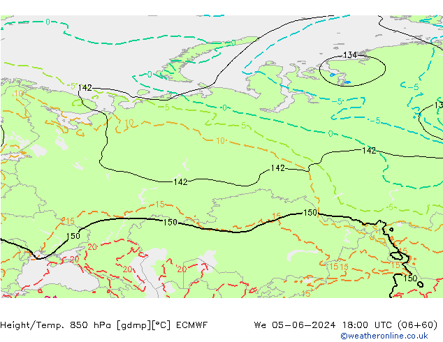 Z500/Rain (+SLP)/Z850 ECMWF Mi 05.06.2024 18 UTC