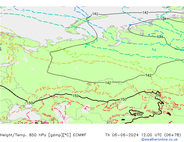 Z500/Rain (+SLP)/Z850 ECMWF jue 06.06.2024 12 UTC