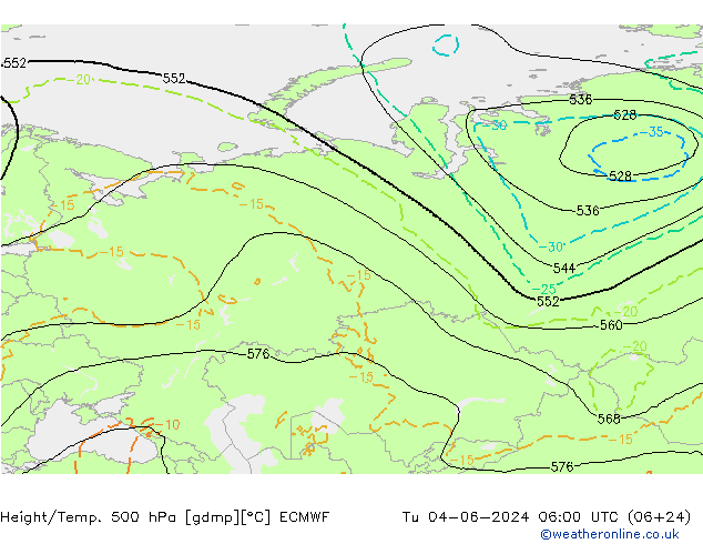 Z500/Rain (+SLP)/Z850 ECMWF Tu 04.06.2024 06 UTC