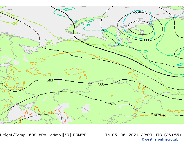 Z500/Rain (+SLP)/Z850 ECMWF чт 06.06.2024 00 UTC