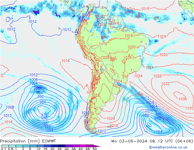 Yağış ECMWF Pzt 03.06.2024 12 UTC