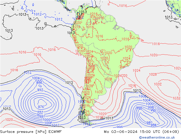 Surface pressure ECMWF Mo 03.06.2024 15 UTC