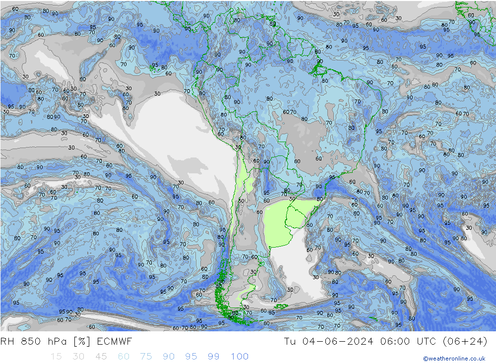 RH 850 hPa ECMWF Ter 04.06.2024 06 UTC