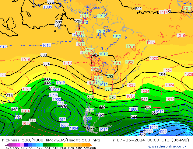 Thck 500-1000hPa ECMWF Fr 07.06.2024 00 UTC