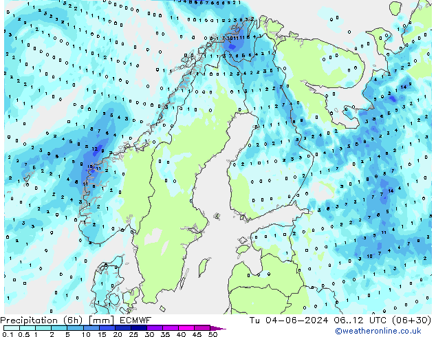 Z500/Rain (+SLP)/Z850 ECMWF mar 04.06.2024 12 UTC