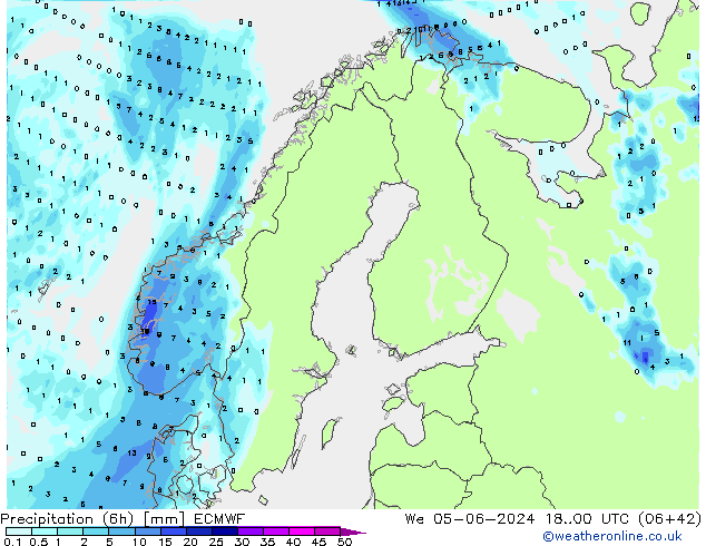 Z500/Rain (+SLP)/Z850 ECMWF We 05.06.2024 00 UTC