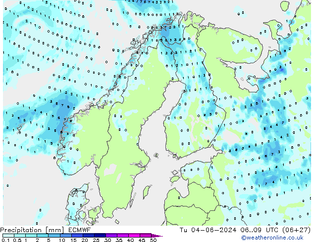 Niederschlag ECMWF Di 04.06.2024 09 UTC