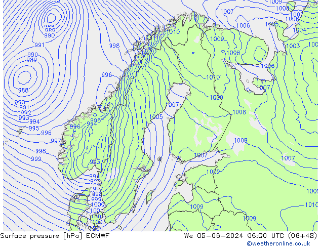 приземное давление ECMWF ср 05.06.2024 06 UTC