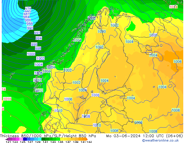 Thck 850-1000 hPa ECMWF Po 03.06.2024 12 UTC