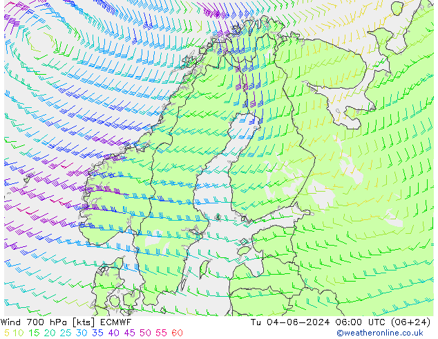 Viento 700 hPa ECMWF mar 04.06.2024 06 UTC