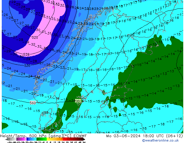 Z500/Rain (+SLP)/Z850 ECMWF Seg 03.06.2024 18 UTC