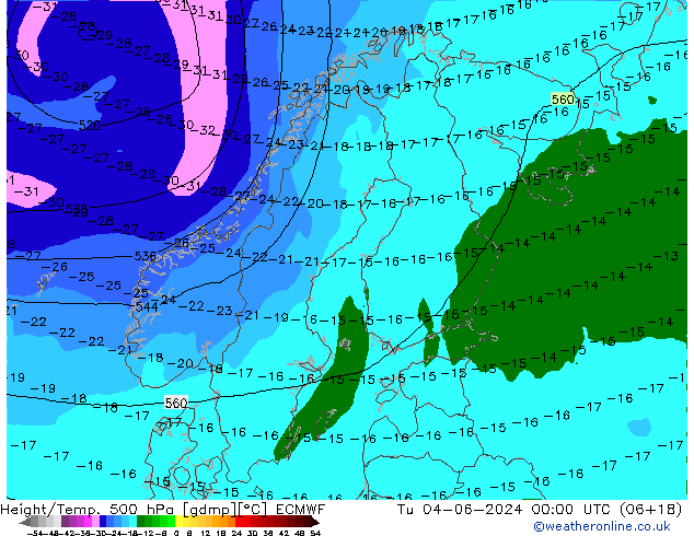 Z500/Rain (+SLP)/Z850 ECMWF  04.06.2024 00 UTC