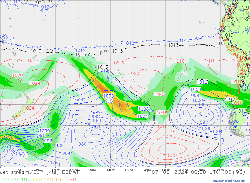 Polarjet/Bodendruck ECMWF Fr 07.06.2024 00 UTC