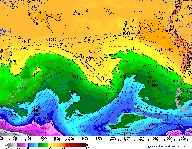 SLP/Temp. 850 hPa ECMWF ven 07.06.2024 00 UTC