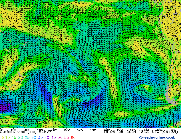 Surface wind ECMWF Th 06.06.2024 18 UTC