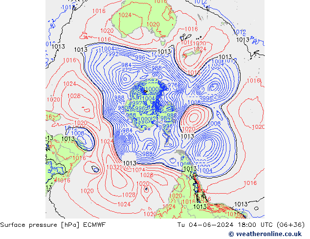 Luchtdruk (Grond) ECMWF di 04.06.2024 18 UTC