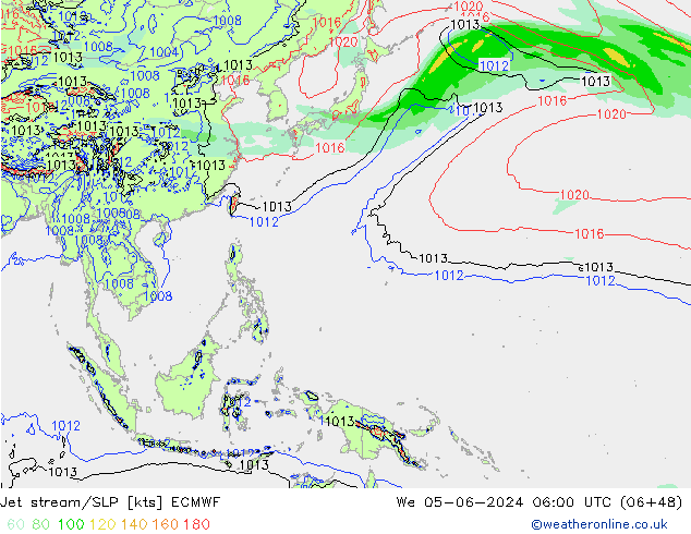 Jet stream/SLP ECMWF St 05.06.2024 06 UTC