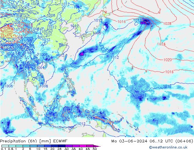 Z500/Rain (+SLP)/Z850 ECMWF Seg 03.06.2024 12 UTC