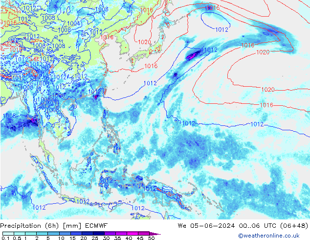 Z500/Rain (+SLP)/Z850 ECMWF śro. 05.06.2024 06 UTC