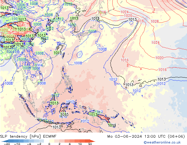 SLP tendency ECMWF Seg 03.06.2024 12 UTC