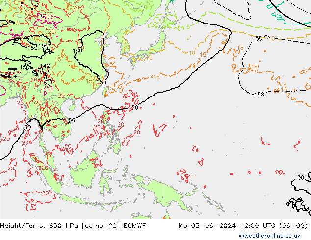 Z500/Rain (+SLP)/Z850 ECMWF Seg 03.06.2024 12 UTC