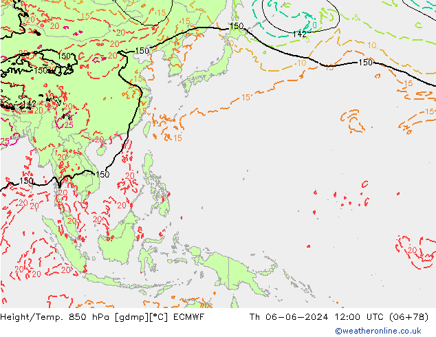 Z500/Yağmur (+YB)/Z850 ECMWF Per 06.06.2024 12 UTC