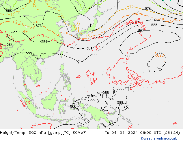 Z500/Regen(+SLP)/Z850 ECMWF di 04.06.2024 06 UTC