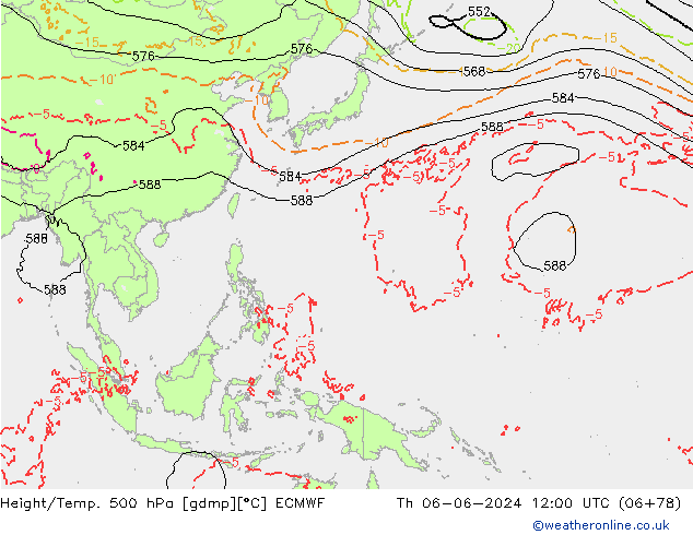 Z500/Yağmur (+YB)/Z850 ECMWF Per 06.06.2024 12 UTC