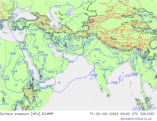 Yer basıncı ECMWF Per 06.06.2024 00 UTC