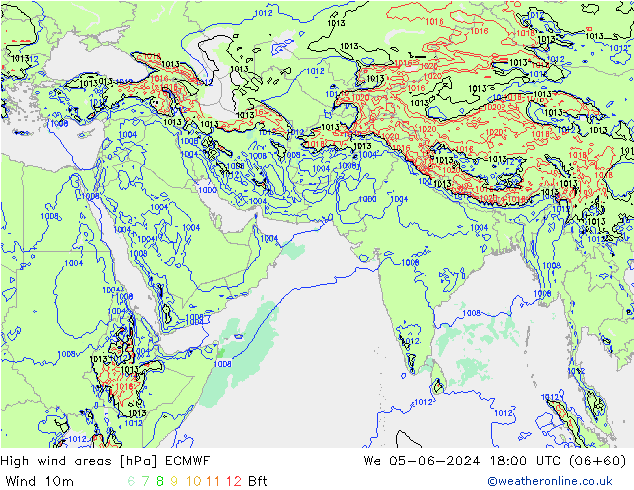 High wind areas ECMWF ср 05.06.2024 18 UTC