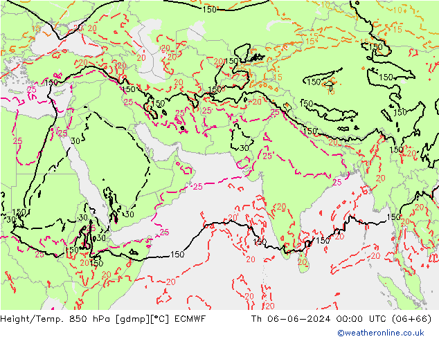 Z500/Rain (+SLP)/Z850 ECMWF чт 06.06.2024 00 UTC