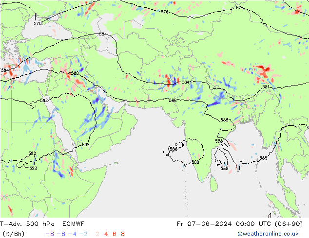 T-Adv. 500 hPa ECMWF ven 07.06.2024 00 UTC