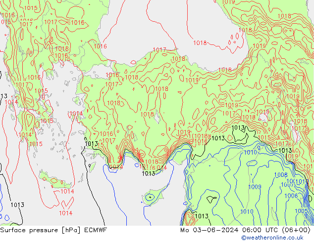 Bodendruck ECMWF Mo 03.06.2024 06 UTC