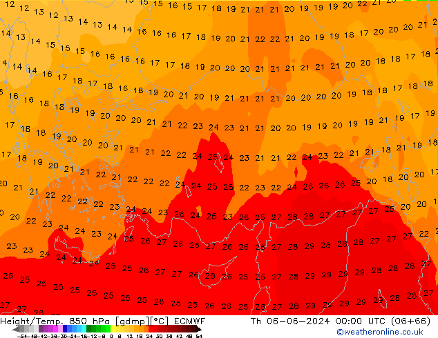 Z500/Rain (+SLP)/Z850 ECMWF Qui 06.06.2024 00 UTC