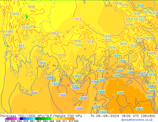 Thck 700-1000 hPa ECMWF Th 06.06.2024 18 UTC