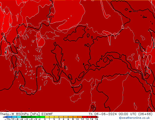 Theta-W 850hPa ECMWF gio 06.06.2024 00 UTC