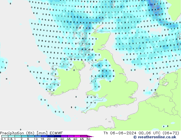 Z500/Rain (+SLP)/Z850 ECMWF jue 06.06.2024 06 UTC