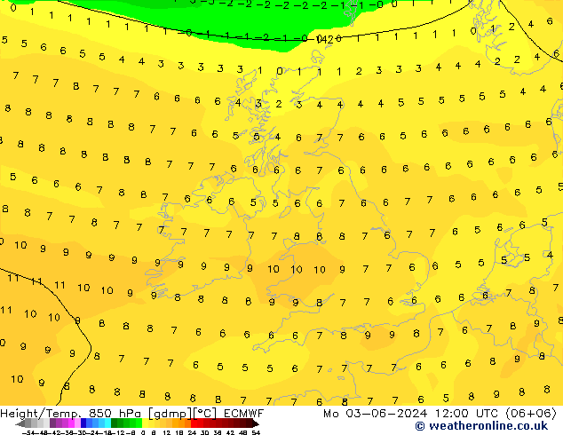 Z500/Rain (+SLP)/Z850 ECMWF Seg 03.06.2024 12 UTC