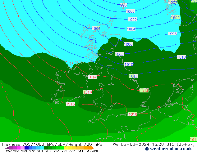 Thck 700-1000 hPa ECMWF mer 05.06.2024 15 UTC