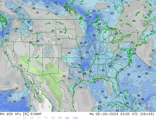 RH 925 hPa ECMWF St 05.06.2024 03 UTC