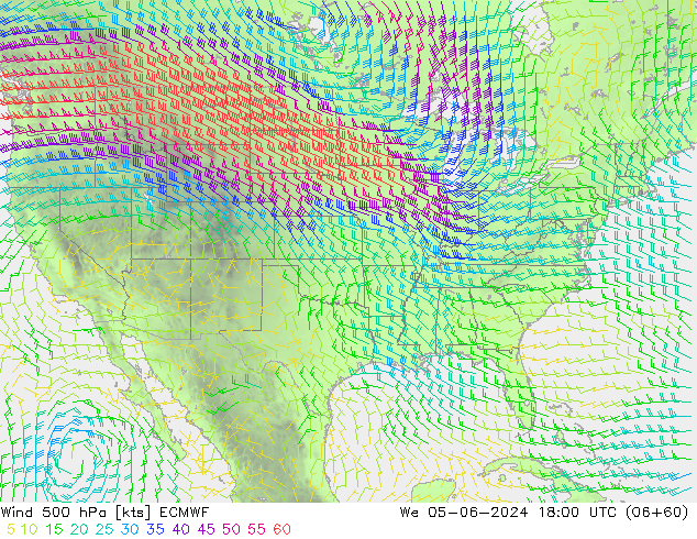 Rüzgar 500 hPa ECMWF Çar 05.06.2024 18 UTC