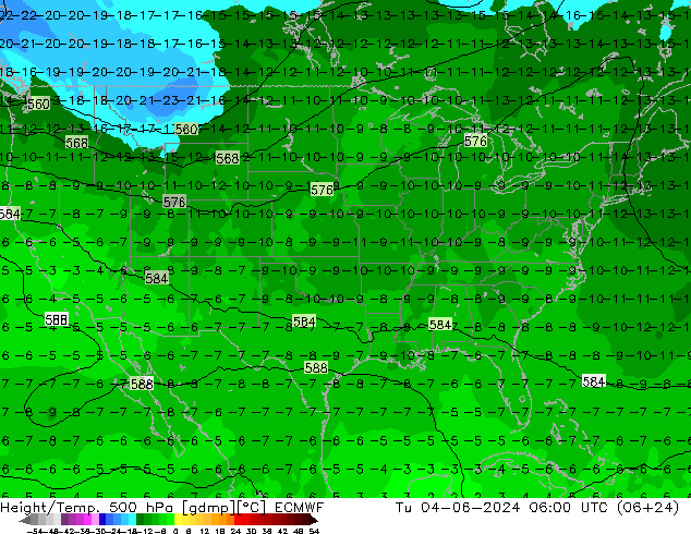 Z500/Rain (+SLP)/Z850 ECMWF вт 04.06.2024 06 UTC