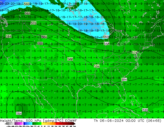 Z500/Rain (+SLP)/Z850 ECMWF jue 06.06.2024 00 UTC